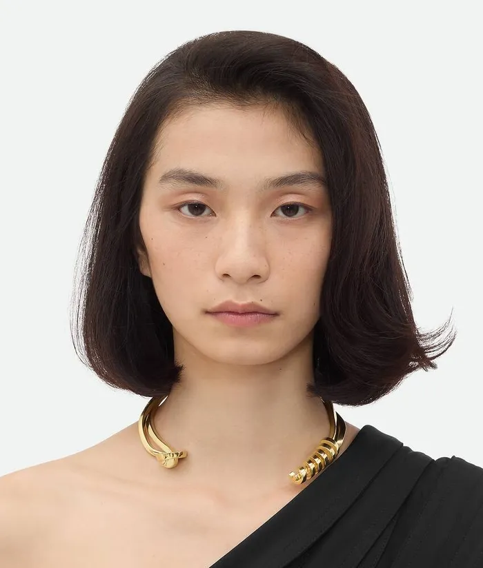 Women Bottega Veneta Necklaces Twist Necklace Yellow Gold