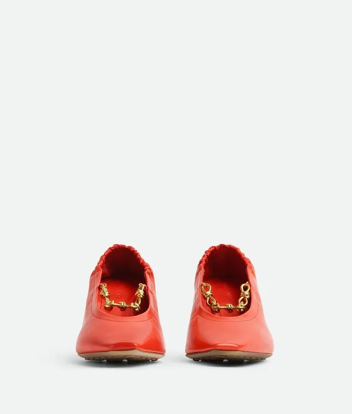 Women Bottega Veneta Pumps Sharp Chain Pump New Orange