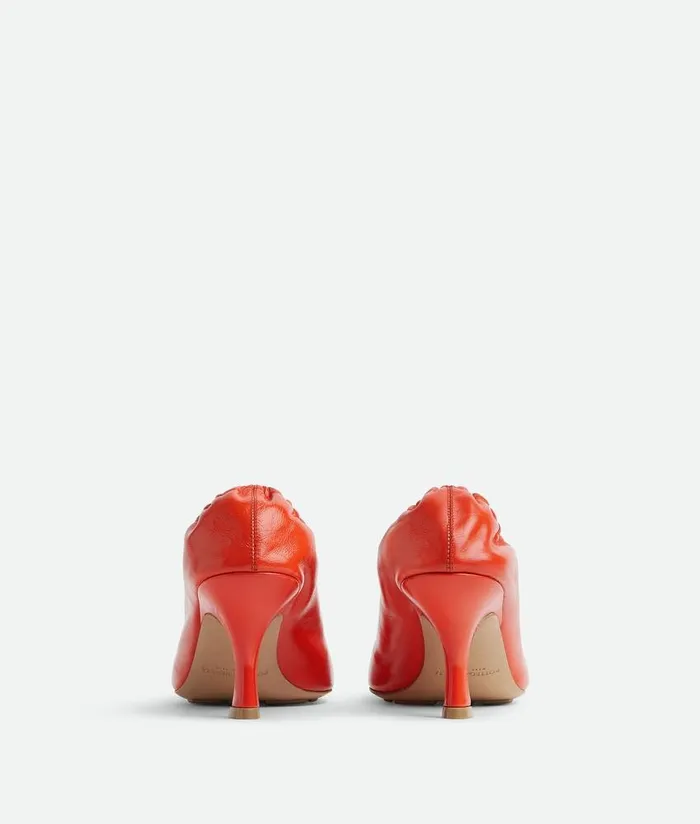 Women Bottega Veneta Pumps Sharp Chain Pump New Orange