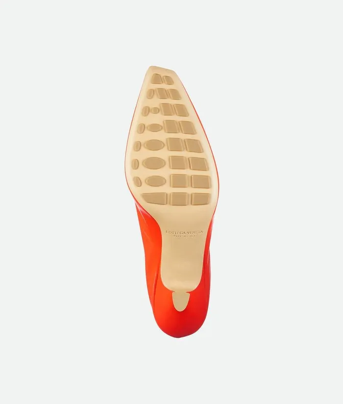 Women Bottega Veneta Pumps Sharp Chain Pump New Orange