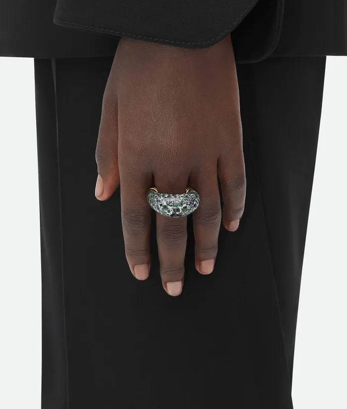 Women Bottega Veneta Rings Drop Ring Blackwhiterain Tree