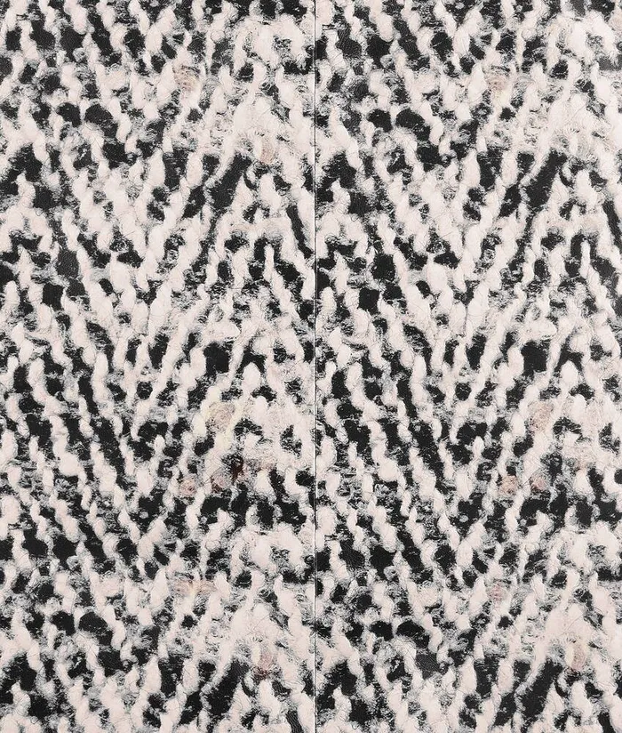 Women Bottega Veneta Skirts Printed Leather Chevron Skirt Blackwhite