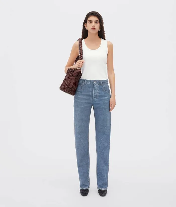 Women Bottega Veneta Tops And TShirts Stretch Rib Cotton Tank Top Chalk