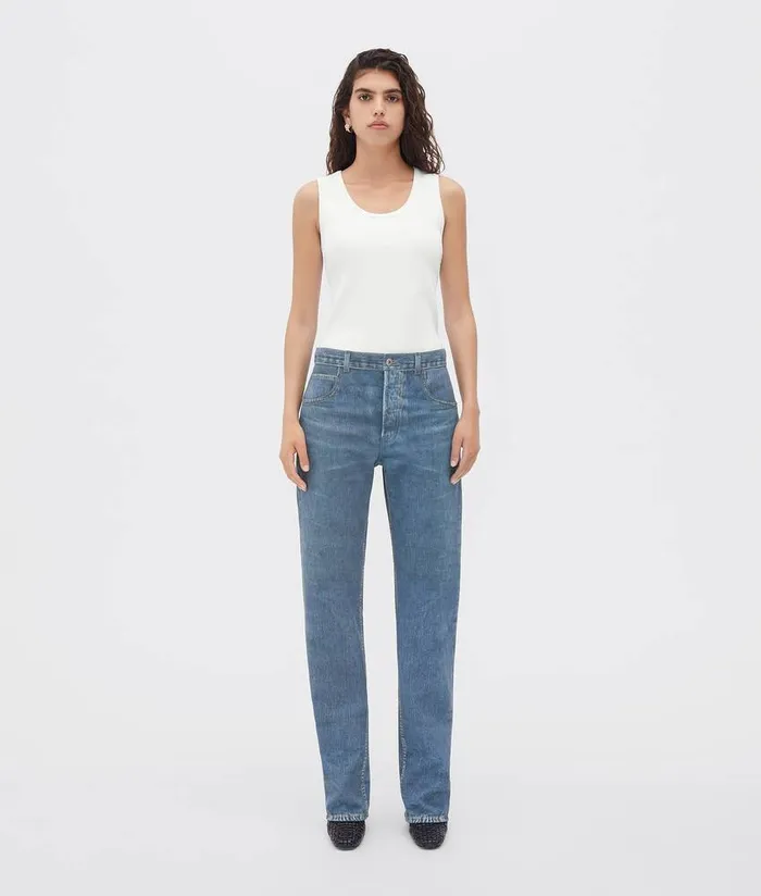 Women Bottega Veneta Tops And TShirts Stretch Rib Cotton Tank Top Chalk