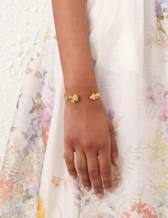 Women Bracelets Zimmermann Bloom Cuff Goldgreen
