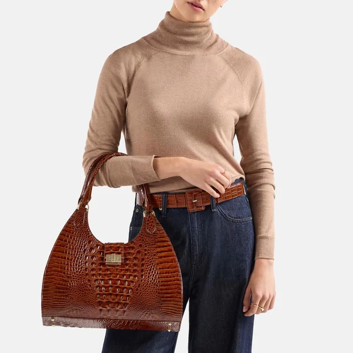 Women Brahmin Satchels Large Adrian Timeless Taupe Ombre Melbourne
