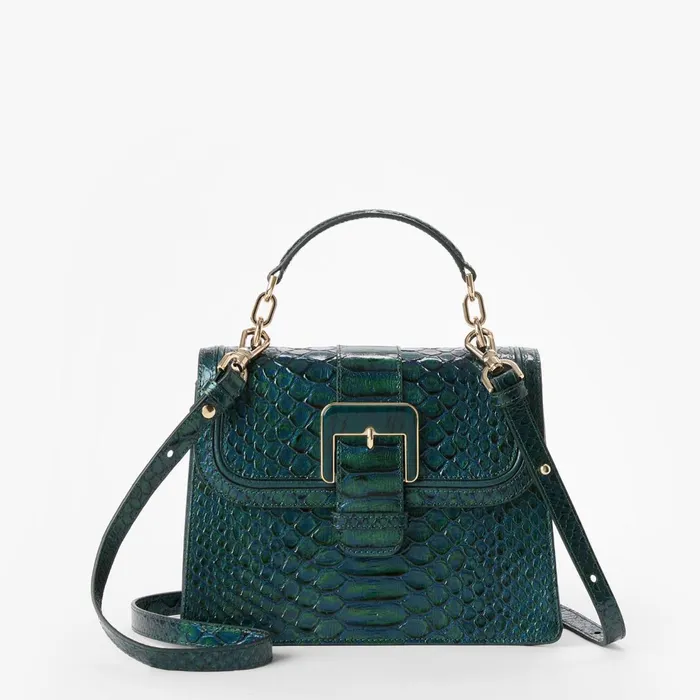 Women Brahmin Satchels Small Hallie Evergreen Kalopsia
