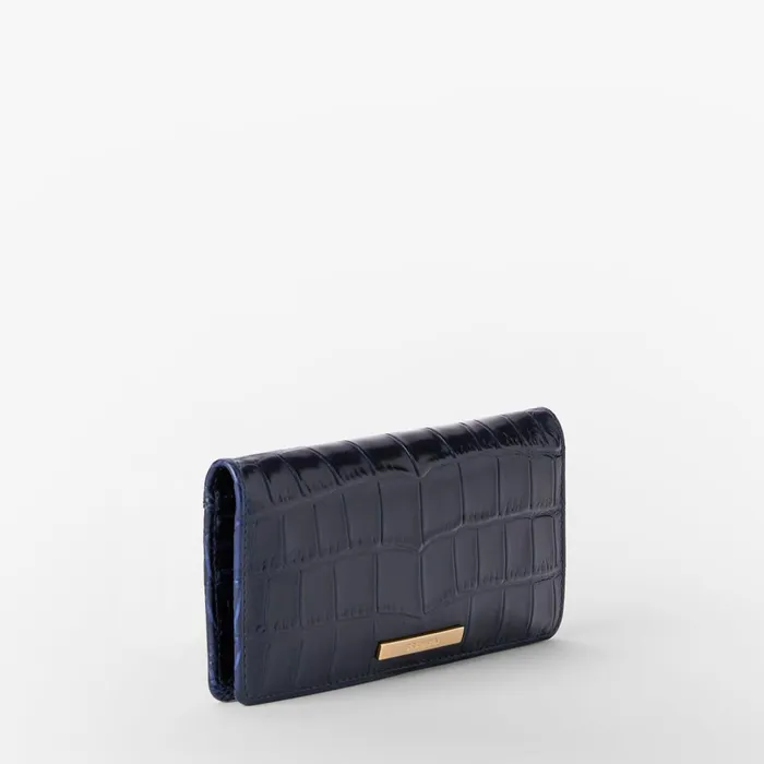 Women Brahmin Wallets and Wristlets Ady Wallet Navy Angora Women Brahmin Wallets and Wristlets Ady Wallet Navy Angora