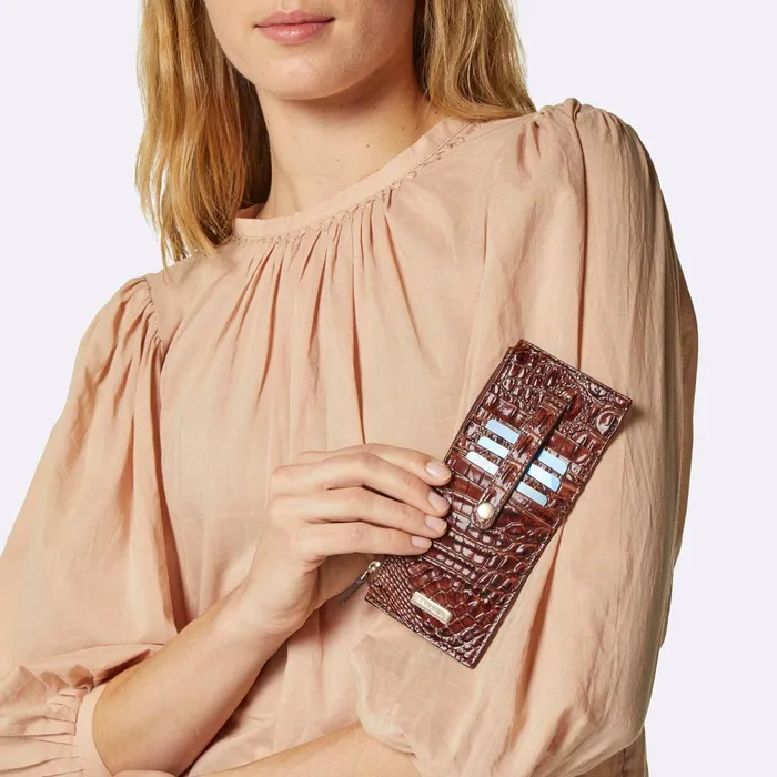 Women Brahmin Wallets and Wristlets Credit Card Wallet Evergreen Ombre Women Brahmin Wallets and Wristlets Credit Card Wallet Evergreen Ombre