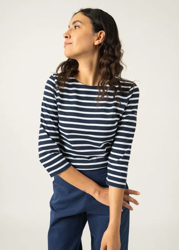 Women Breton Striped Shirts Saint James GALATHEE II Navy White