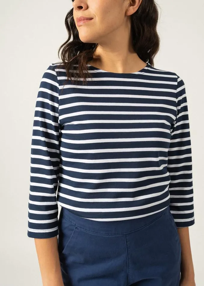Women Breton Striped Shirts Saint James GALATHEE II Navy White