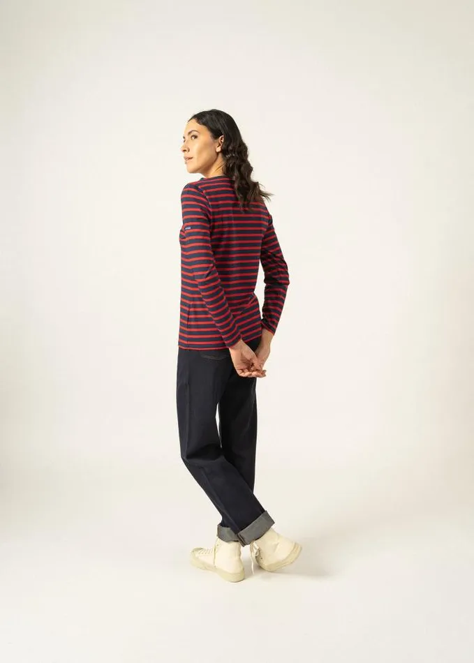 Women Breton Striped Shirts Saint James MINQUIDAME Navy Red