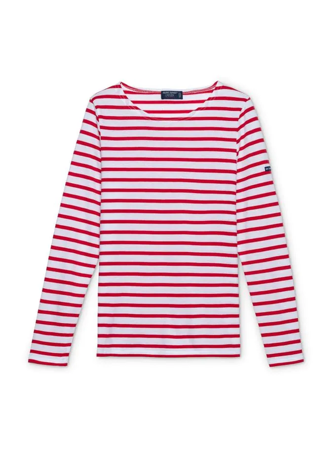 Women Breton Striped Shirts Saint James MINQUIDAME White Red