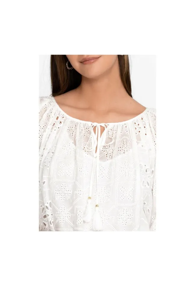 Women Castillo Eyelet Blouse White Johnny Was Tops
