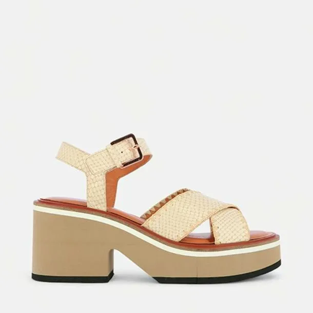 Women CHARLINE White Python Effect Clergerie Sandals