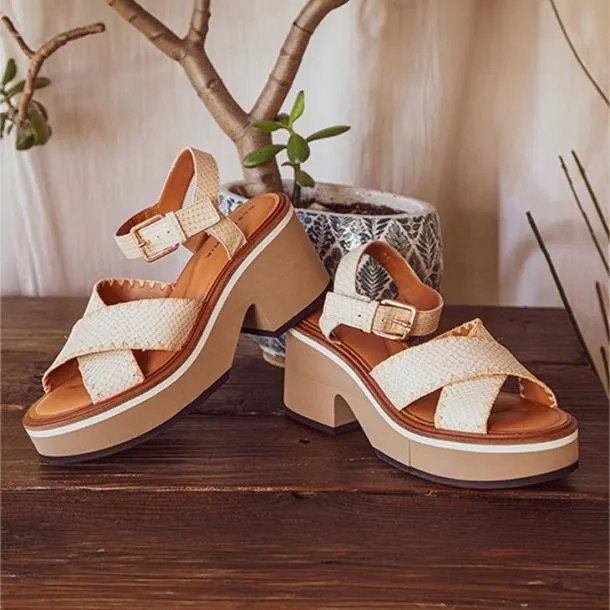 Women CHARLINE White Python Effect Clergerie Sandals