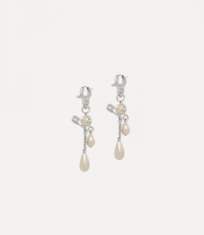Women Claude Long Earrings Platinumcreamrosepearl Vivienne Westwood Earrings Women Claude Long Earrings Platinumcreamrosepearl Vivienne Westwood Earrings