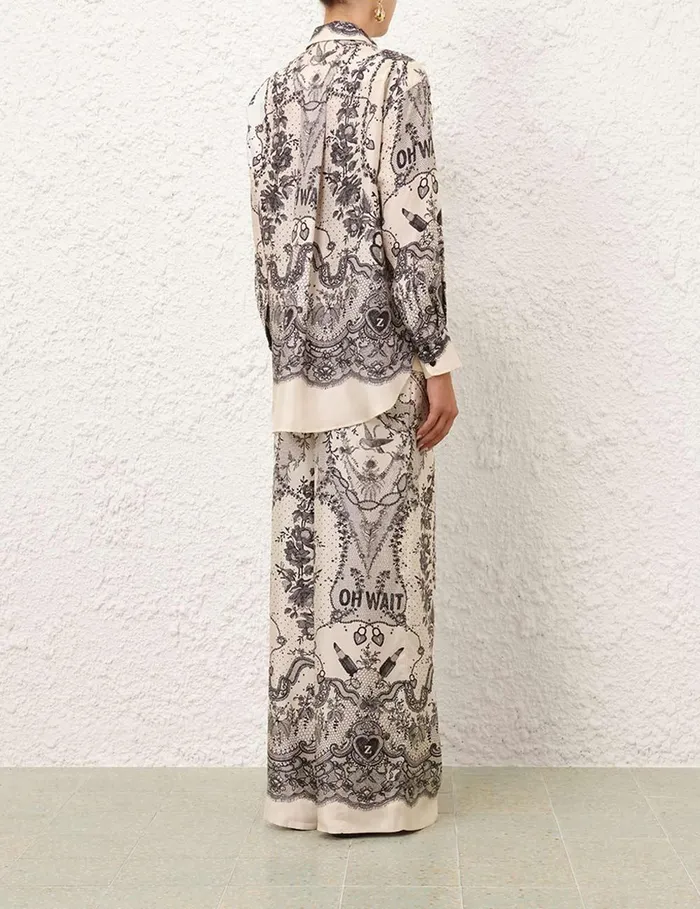Women Clothing Zimmermann Crush Draw Waist Pant Ivory Locket