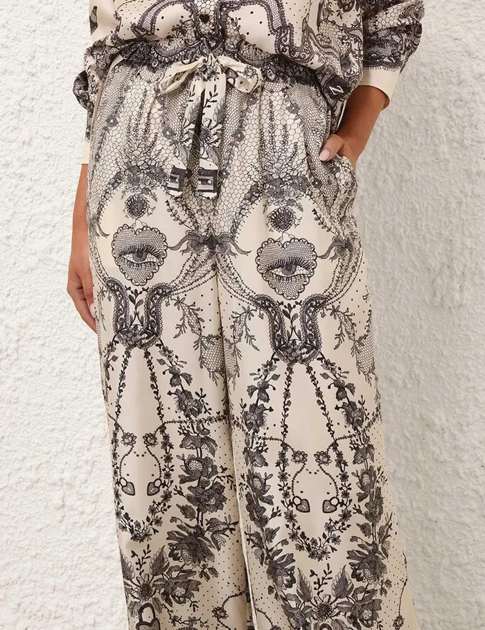 Women Clothing Zimmermann Crush Draw Waist Pant Ivory Locket