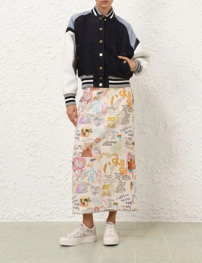 Women Clothing Zimmermann Crush Embellished Midi Skirt Dear Diary