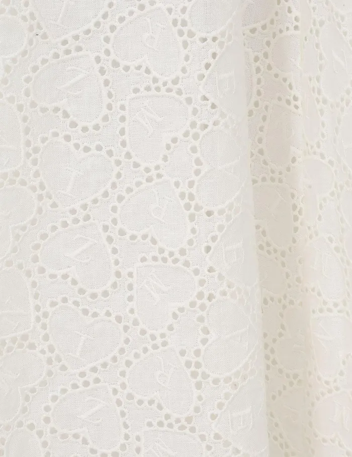 Women Clothing Zimmermann Crush Embroidered Midi Skirt Ivory