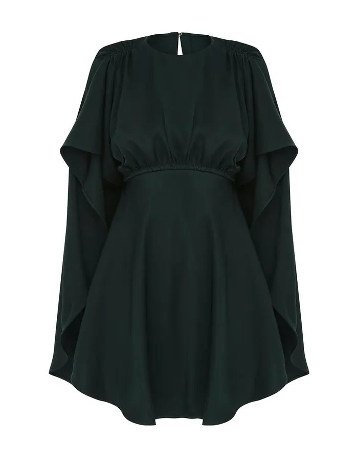 Women Clothing Zimmermann Eden Cascading Mini Dress Bottle Green
