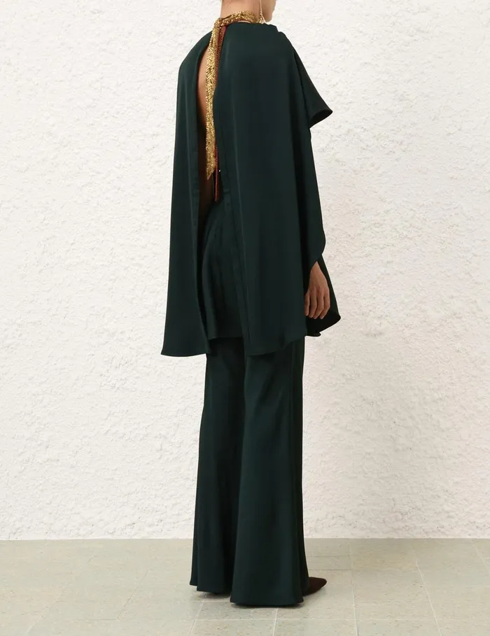 Women Clothing Zimmermann Eden Cascading Mini Dress Bottle Green