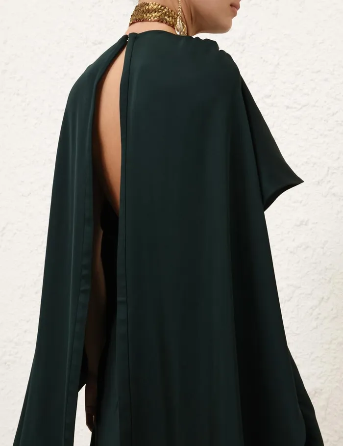 Women Clothing Zimmermann Eden Cascading Mini Dress Bottle Green