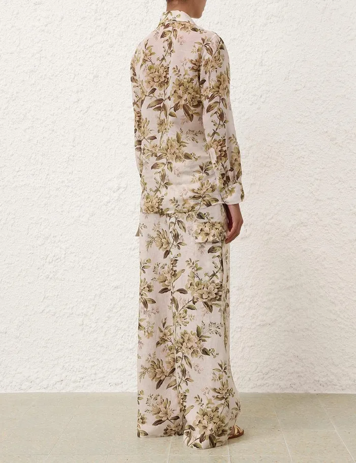 Women Clothing Zimmermann Golden Manstyle Shirt Sage Toile Floral