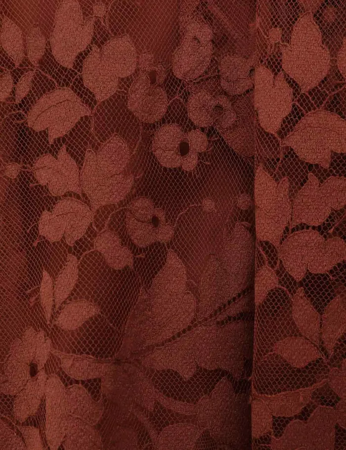 Women Clothing Zimmermann Illustration Lace Mini Dress Chestnut