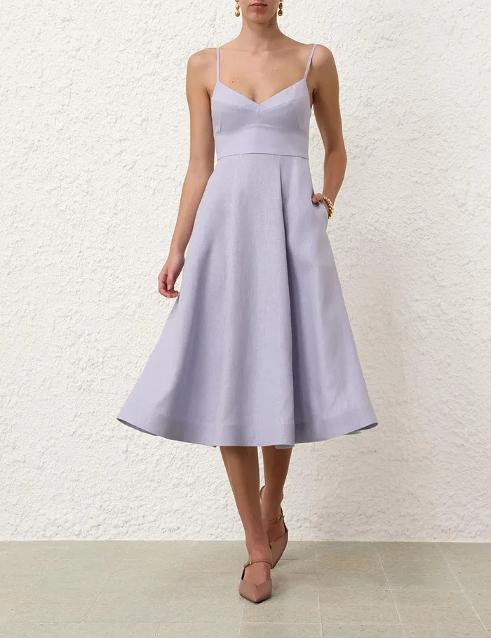 Women Clothing Zimmermann Midi Picnic Dress Sky