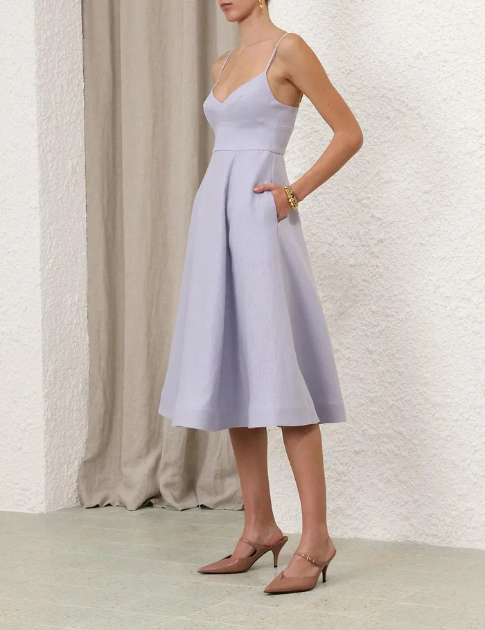 Women Clothing Zimmermann Midi Picnic Dress Sky