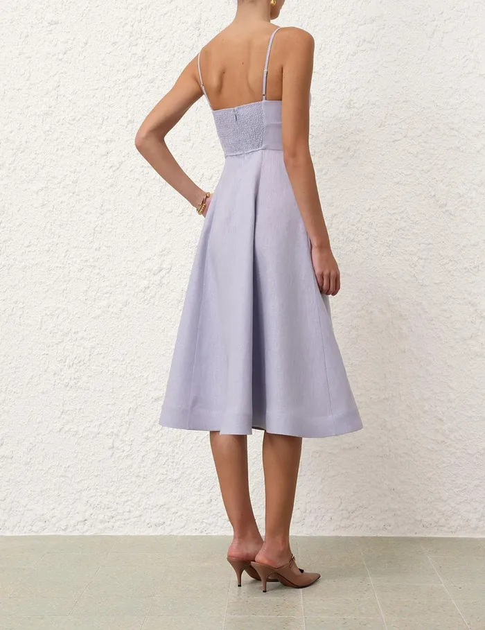 Women Clothing Zimmermann Midi Picnic Dress Sky