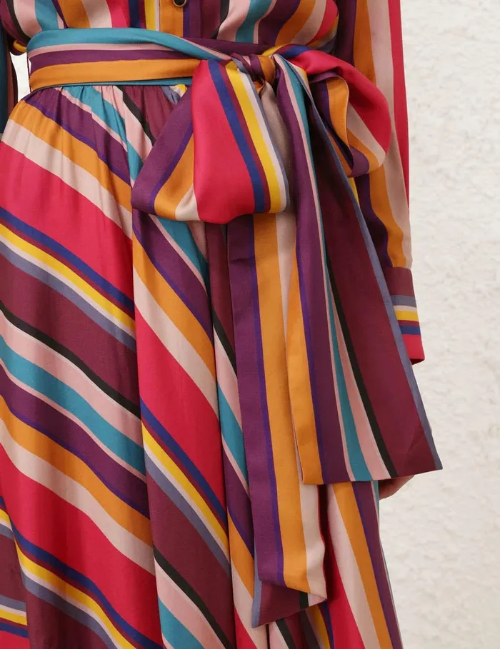 Women Clothing Zimmermann Pavilion Maxi Wrap Skirt Multi Stripe