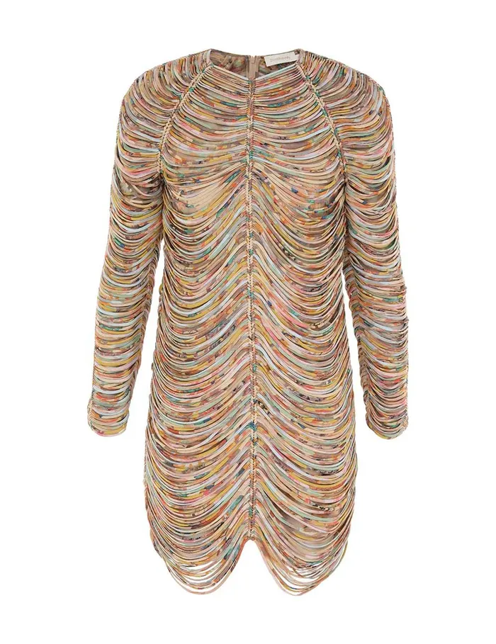 Women Clothing Zimmermann Pavilion Rouleau Mini Dress Mixed Eden