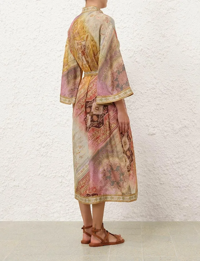 Women Clothing Zimmermann Tallow Midi Shirt Dress Ombre Multi