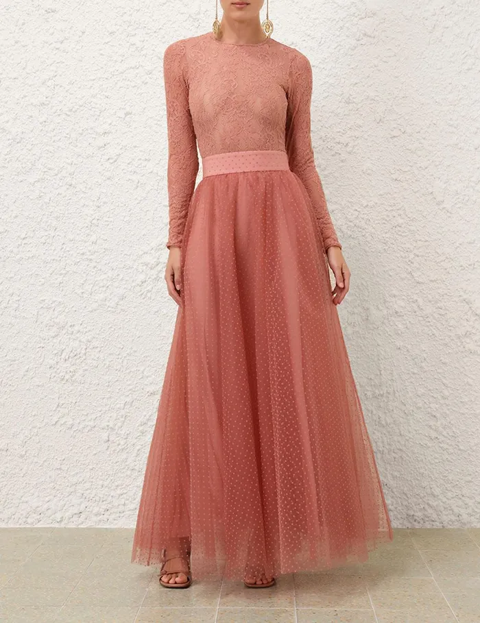 Women Clothing Zimmermann Tulle Skirt Blush