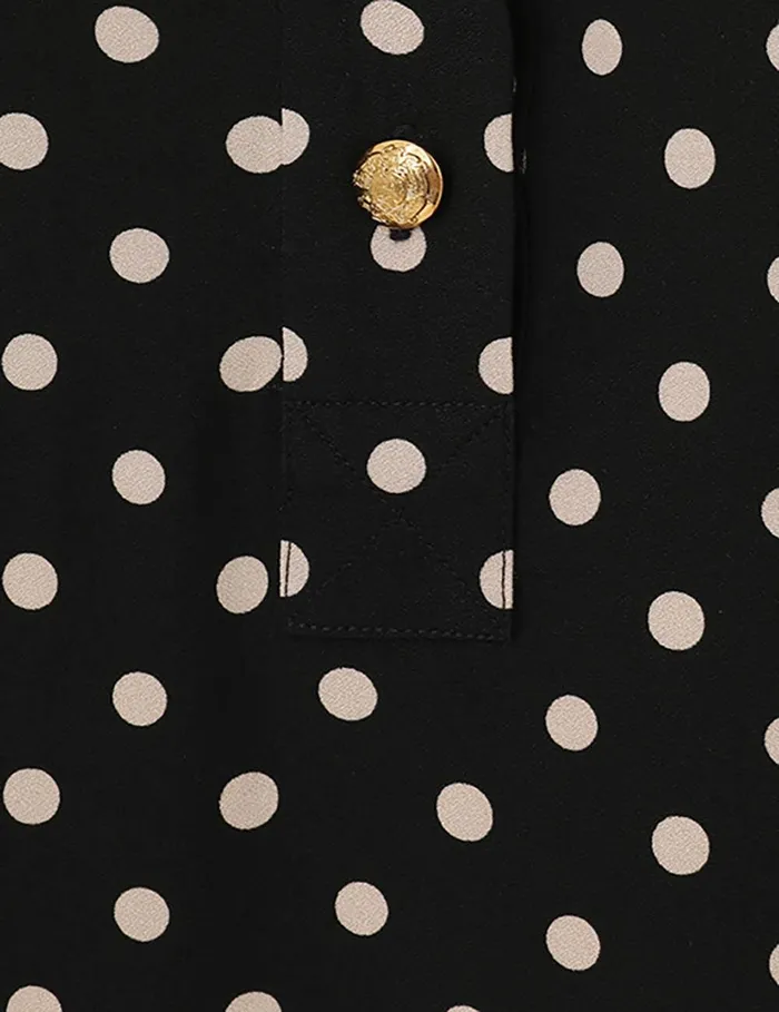 Women Clothing Zimmermann Utility Mini Dress Blackcream Dot