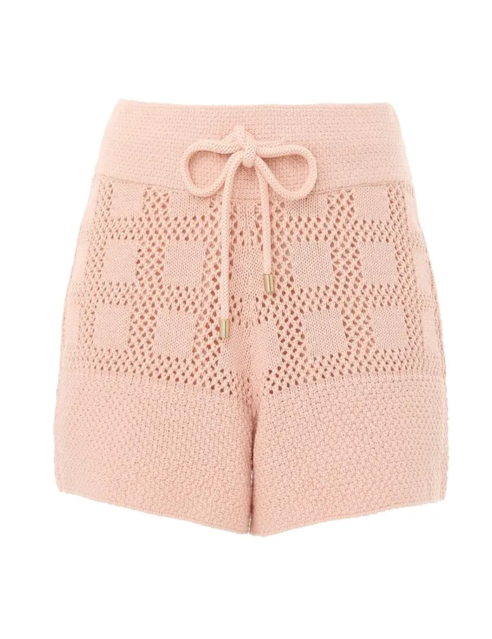 Women Clothing Zimmermann Waverly Drawcord Shorts Dusty Pink
