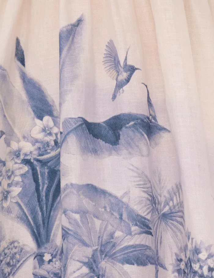 Women Clothing Zimmermann Wylie Picnic Dress Blue Palm