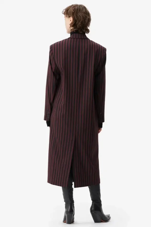 Women Coats and Jackets Lala Berlin Coat Odith Polyester Mix Stripe Fudge Women Coats and Jackets Lala Berlin Coat Odith Polyester Mix Stripe Fudge