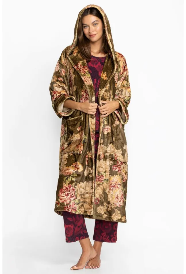 Women Cozy Robe Vintage Rose Johnny Was Sleepwear