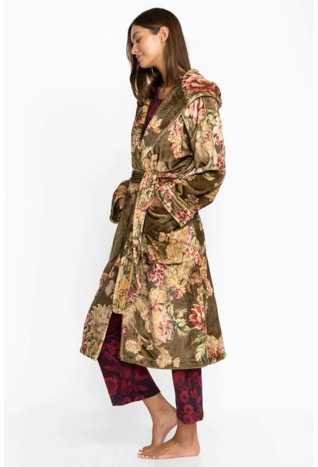 Women Cozy Robe Vintage Rose Johnny Was Sleepwear