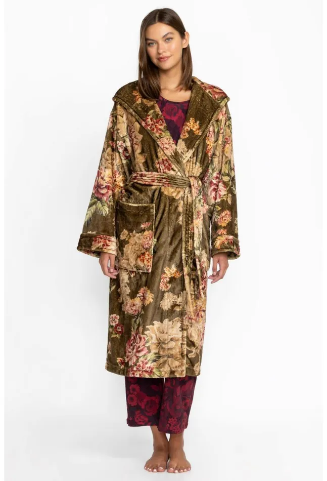 Women Cozy Robe Vintage Rose Johnny Was Sleepwear