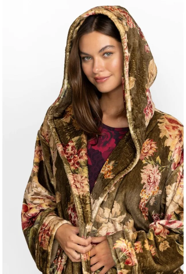 Women Cozy Robe Vintage Rose Johnny Was Sleepwear