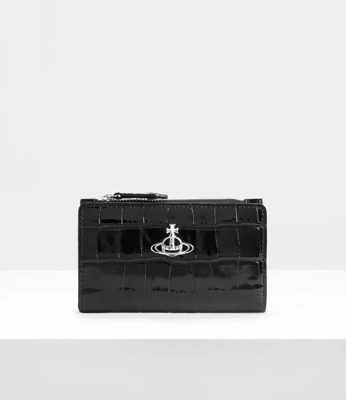 Women Crocodile Slim Flap Card Holder Black Vivienne Westwood Wallets And Purses Women Crocodile Slim Flap Card Holder Black Vivienne Westwood Wallets And Purses