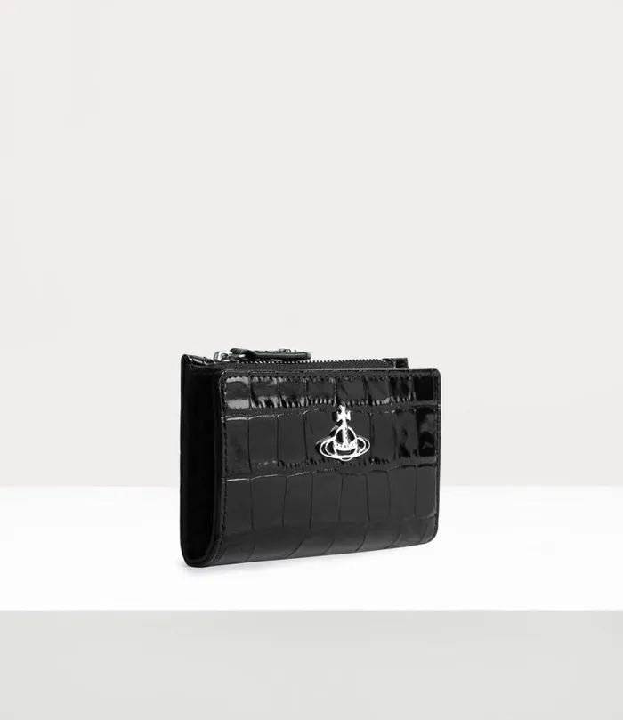 Women Crocodile Slim Flap Card Holder Black Vivienne Westwood Wallets And Purses Women Crocodile Slim Flap Card Holder Black Vivienne Westwood Wallets And Purses