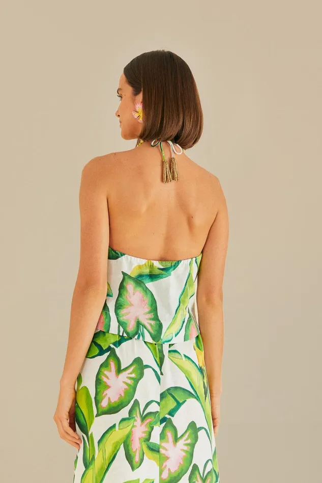 Women Crop Tops Farm Rio OffWhite Summer Foliage Croped Top