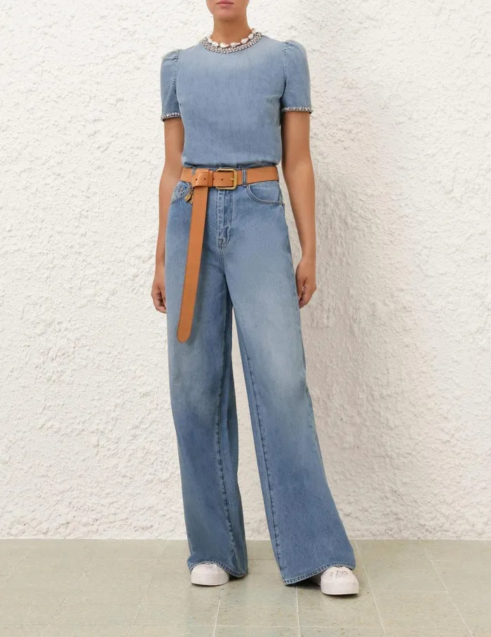 Women Denim Zimmermann Crush Straight Jean Blue Moon