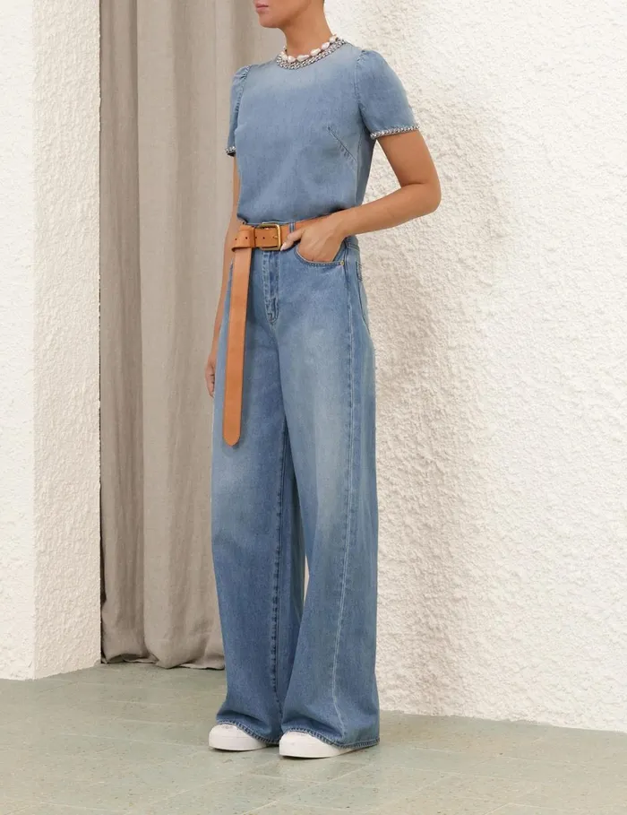 Women Denim Zimmermann Crush Straight Jean Blue Moon